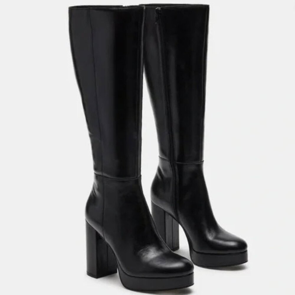 Steve Madden Azura Black Knee High Boots